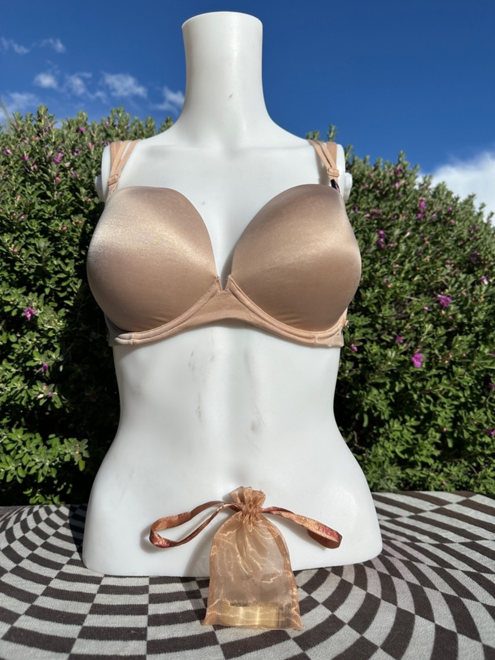 Victoria's Secret Very Sexy multi-way push-up bra 34DD & VS pouch w/clear straps